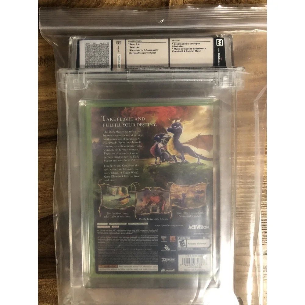 WATA Certified 9.6 A+ XBOX 360 THE LEGEND OF SPYRO DAWN OF THE DRAGON GAME